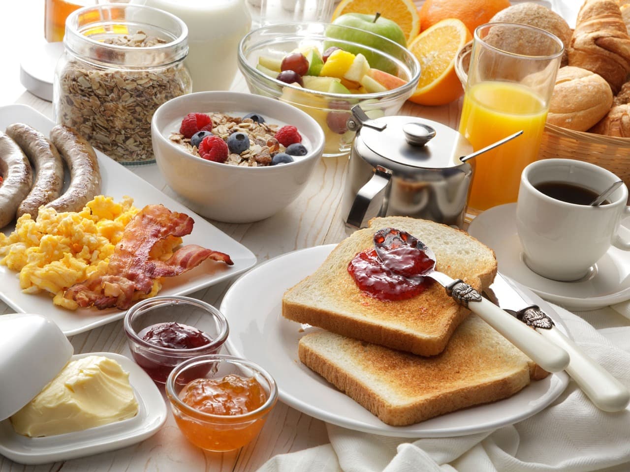 A delicious breakfast spread